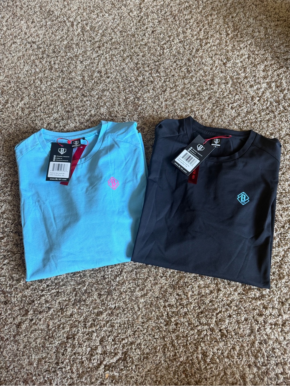 NWT BL101 YXL Diamond Tech Youth lot of 2 shirts